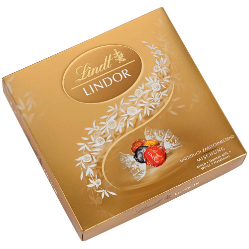 LINDT šokoladinių saldainių pasirinkimas dėžutėje su įdaru 187g | Multum