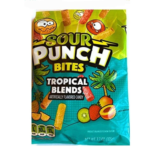 SOUR PUNCH Tropical Blends bičių kramtomieji saldainiai 105g | Multum