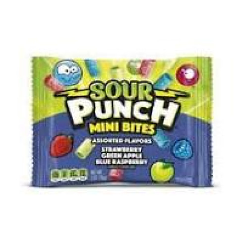 SOUR PUNCH Mini bičių kramtomieji saldainiai 57g | Multum