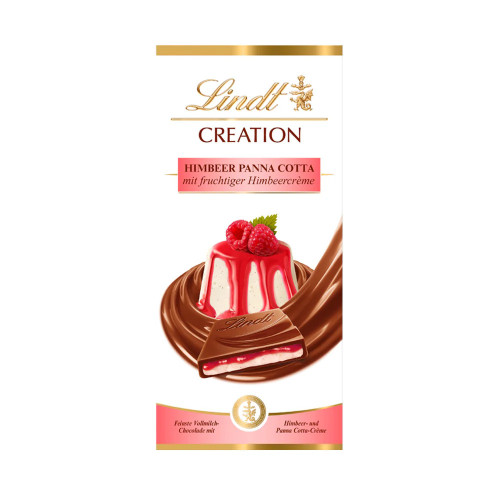 LINDT Creation šokoladinis batonėlis aviečių Panna Cotta 150g | Multum