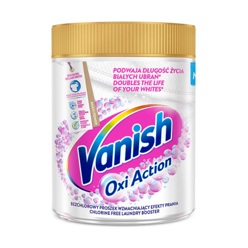 VANISH Oxi Action Gold White dėmių valiklio milteliai baltiems skalbiniams 470g | Multum