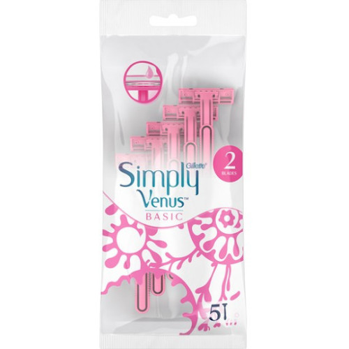 GILLETTE Simply Venus 2 vienkartiniai skustuvai 5 vnt | Multum