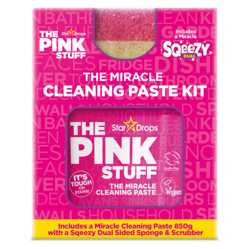 THE PINK STUFF daugiafunkcinė valymo pasta 850g ir dvipusė kempinė | Multum