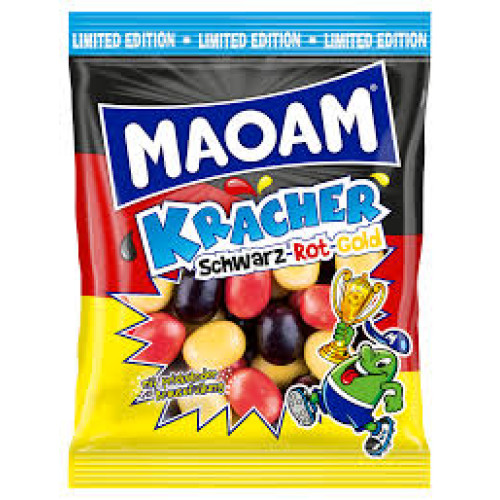 MAOAM Kracher Schwarz-Rot-Gold kramtomieji saldainiai 200g | Multum