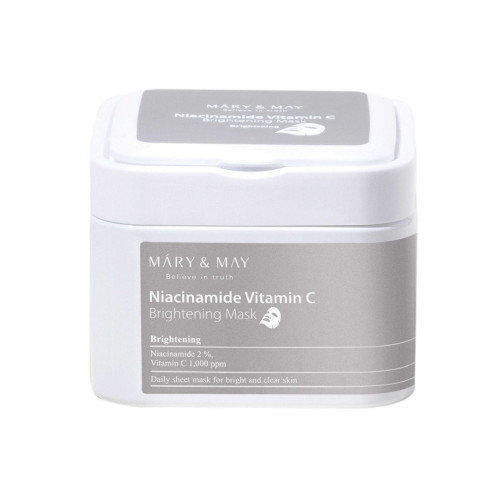 MARY&MAY Niacinamide vitamino C šviesinančio audinio kaukės veidui 30vnt | Multum