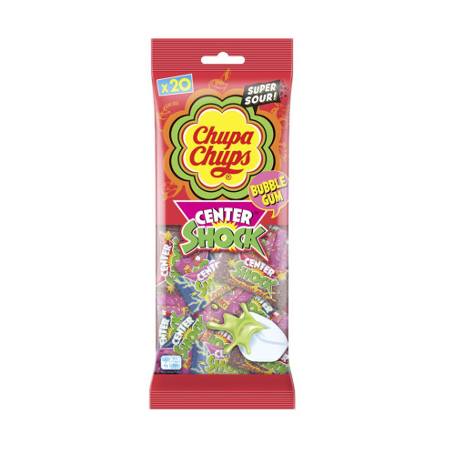 CHUPA CHUPS ir Center Shock kramtomoji guma, paketėlis 80g | Multum