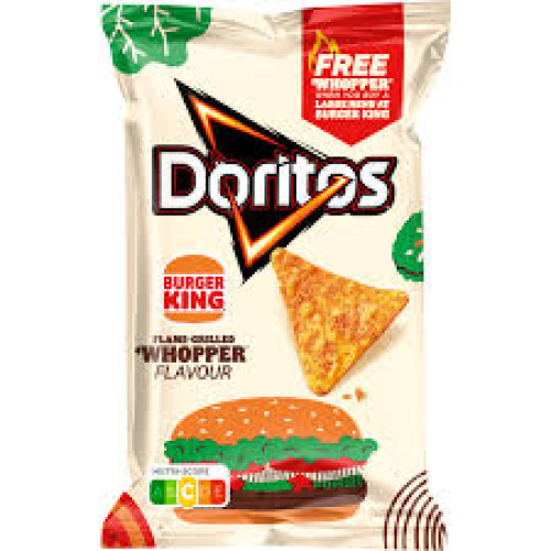 DORITOS traškūs "Whopper Burger King" kukurūzų traškučiai 170g | Multum