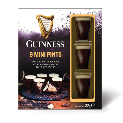 GUINNESS Mini Pints šokoladiniai saldainiai su Gineso kremo įdaru (9) 82g | Multum