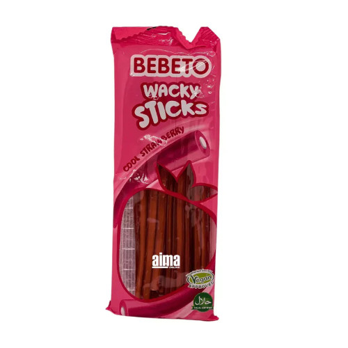 BEBETO Wacky lazdelės braškių želė saldainiai 160g | Multum