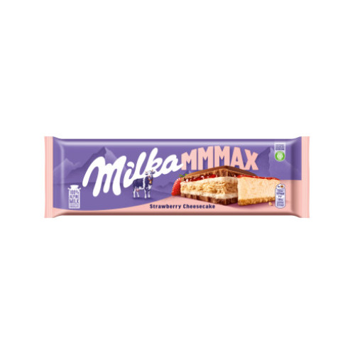 MILKA Srawberry sūrio pyragas Šokoladinis batonėlis 300g | Multum