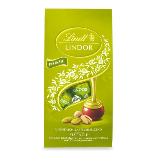 LINDT Lindor šokoladiniai saldainiai su pistacijų kremu 137g | Multum