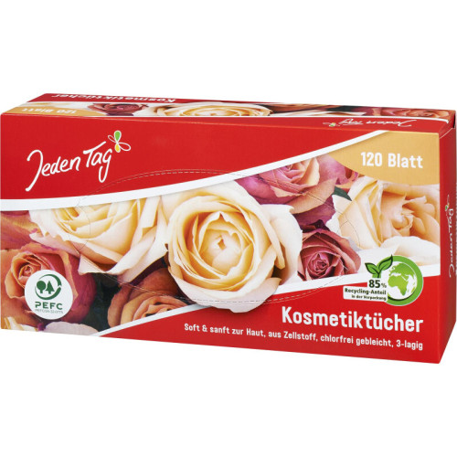 JEDEN TAG 3 sluoksnių kosmetinės servetėlės 120vnt | Multum