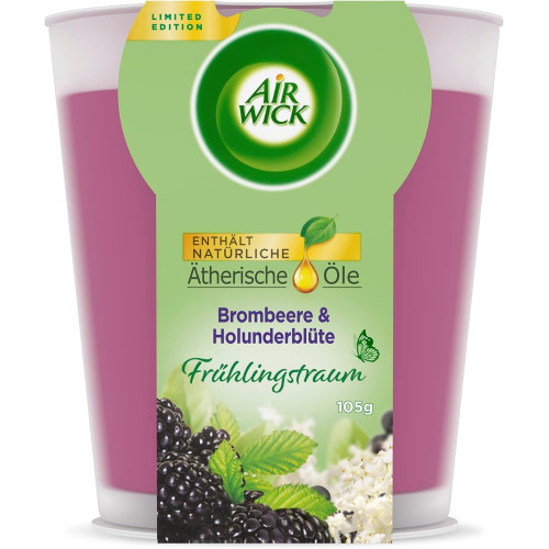 AIR WICK žvakė su gervuogių ir šeivamedžio žiedų aromatu 105g | Multum