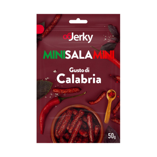 OBJERKY MiniSalami Calabria Kiauliena ir jautienos aštrios dešrelės 50g | Multum