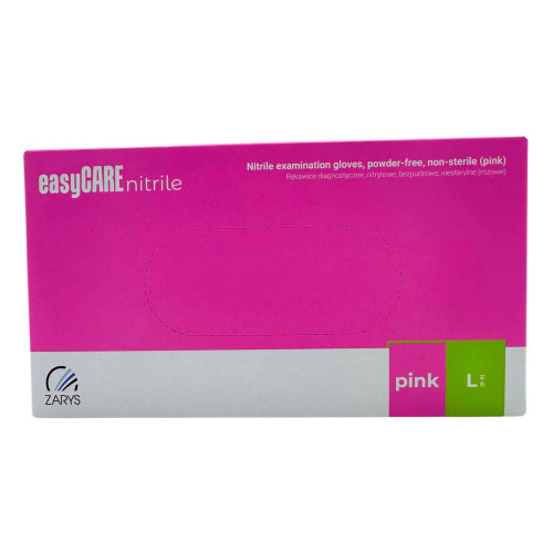 EASYCARE nitrilo pirštinės be pudros, rausvos, L, 100vnt | Multum