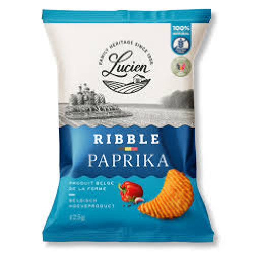 Lucien Ribble bulvių traškučiai, briaunoti su paprikos skoniu 125g | Multum
