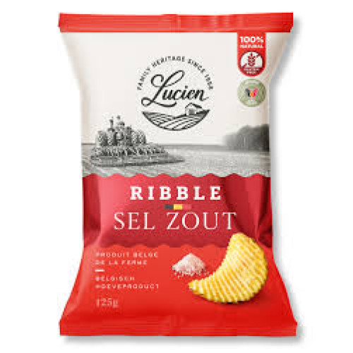 Lucien Ribble bulvių traškučiai, briaunoti su druska 125g | Multum