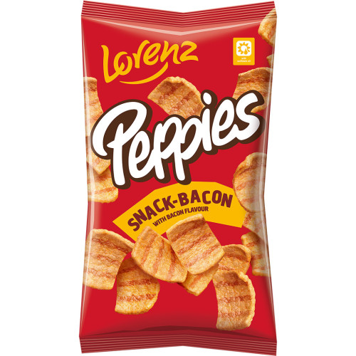 LORENZ PEPPIES kviečių užkandis su šonine 75g | Multum