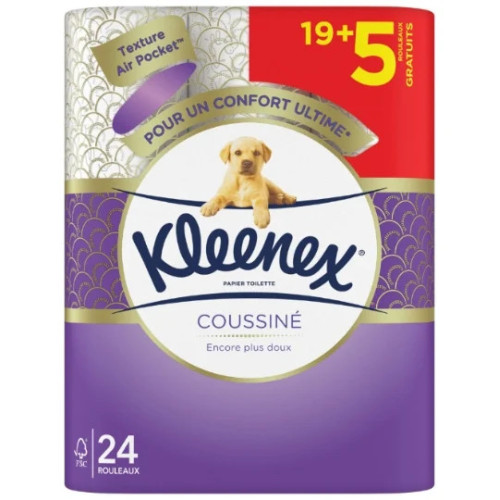 KLEENEX Coussine 3 sluoksnių tualetinis popierius 24 ritinėliai | Multum