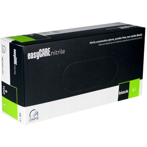 EASYCARE Nitrilo pirštinės be miltelių, juodos, L, 100vnt | Multum