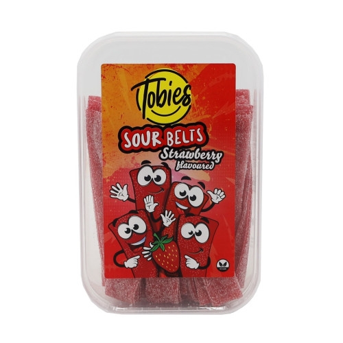 TOBIES braškių diržai Jelly Candy 200g | Multum
