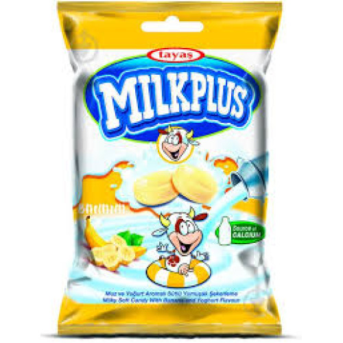 TAYAS MILKPLUS kramtomieji saldainiai su bananų skoniu 170g | Multum