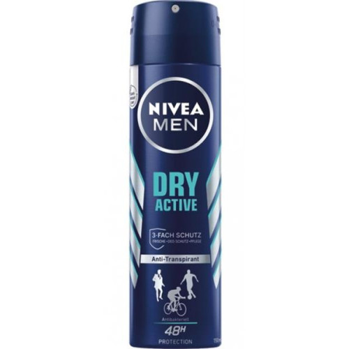 "Nivea Men" sausas aktyvus dezodorantas vyrams 150ml | Multum