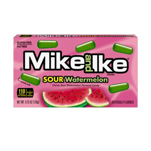 MIKE IR IKE rūgštus arbūzas kramto saldainius 120g | Multum