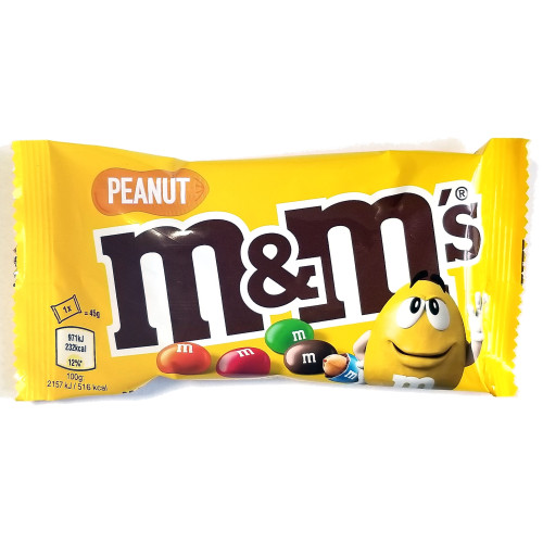 M&M šokoladiniai dražees su žemės riešutais 45g | Multum