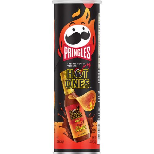 PRINGLES Hot Ones Rojo padažo skonio bulvių traškučiai 158g | Multum