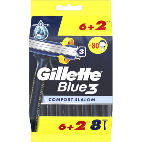 GILLETTE Blue 3 Comfort Slalom vienkartiniai skustuvai 8vnt | Multum