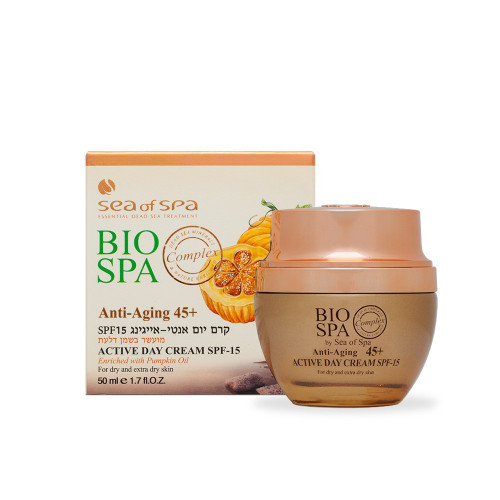 SEA OF SPA Anti-Aging 45+ dieninis kremas SPF15 su moliūgų aliejumi sausai veido odai 50ml | Multum