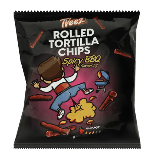 TVEEZ valcuota tortilija aštrus BBQ kukurūzų užkandis 113g | Multum