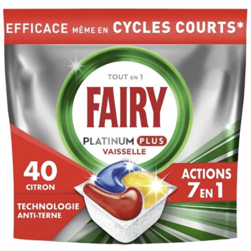 FAIRY Platinum Plus All in 1 Lemon indų plovimo kapsulės 40vnt | Multum