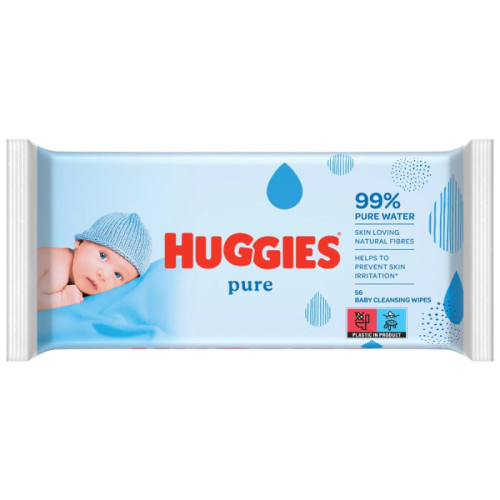 Drėgnos servetėlės Huggies Pure 56 vnt | Multum