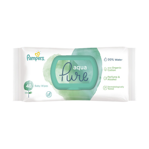 Pampers aqua pure drėgnos servetėlės 48 vnt | Multum
