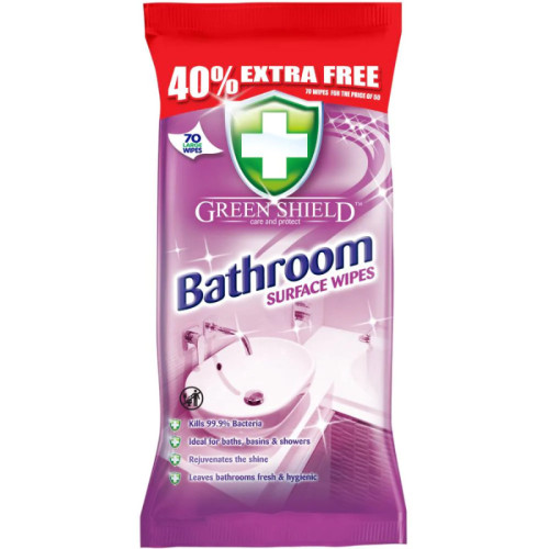 Green Shield Bathroom drėgnos servetėlės vonios paviršių valymui x70 | Multum