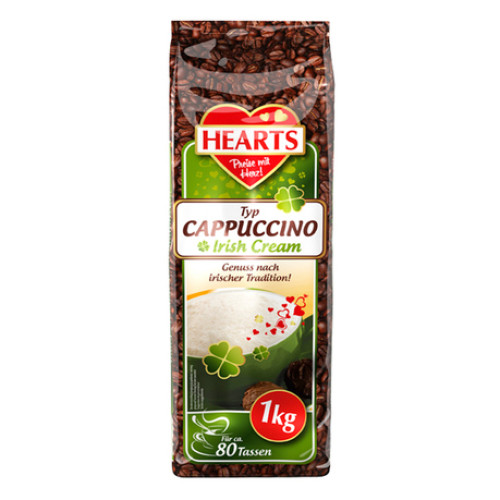 Hearts Irish Cream Cappuccino tirpios kavos gėrimas su airiško grietinėlės skoniu 1kg | Multum
