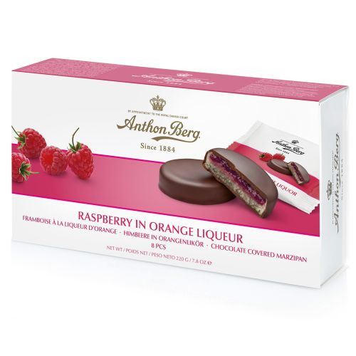 Anthon Berg Raspberry In Orange Liqueur saldainiai 220g | Multum