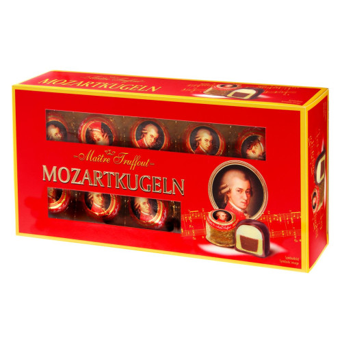 Maitre Mozartkugeln Chocolates šokoladiniai saldainiai su marcipanu 200g | Multum