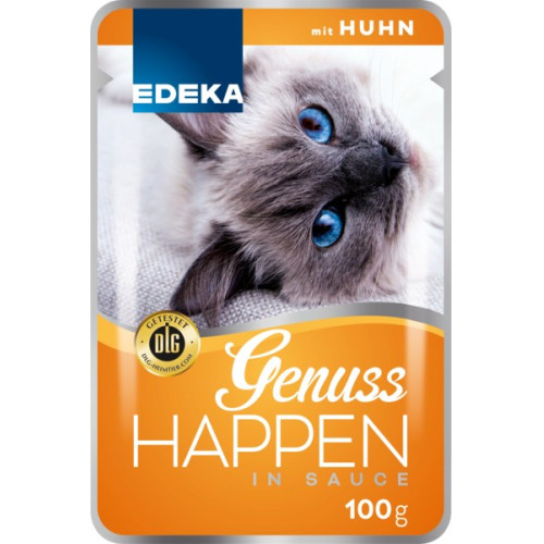 Edeka Genuss Happen kačių maistas su vištiena 100g | Multum