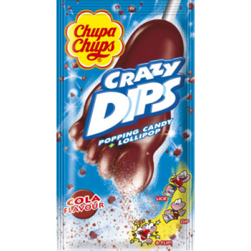 Chupa Chups Crazy Dips ledinukas ant pagaliuko su kolos skonio 14g | Multum