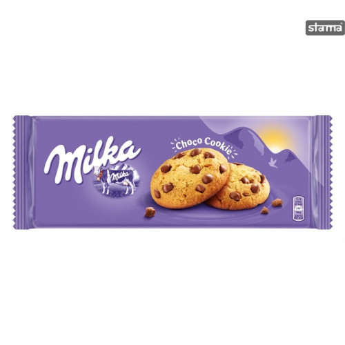 Milka Cookies Šokoladiniai sausainiai su šokolado gabaliukais 135g | Multum