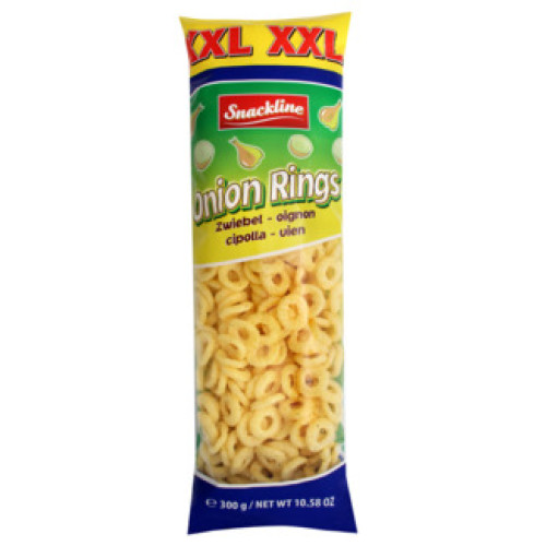 Snackline XXL sūdytų kukurūzų žiedai su svogūnų skoniu 300g | Multum