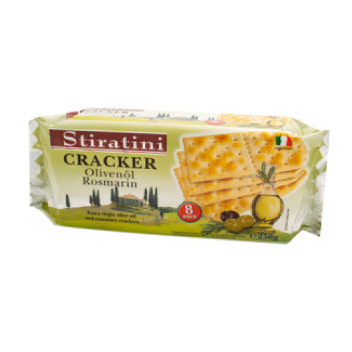 Stiratini krekeriai su alyvuogių aliejumi ir rozmarinu 250g | Multum