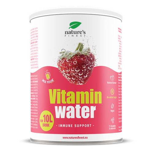 Geriausias gamtoje VITAMINAS VANDUO – IMUNINĖ PARAMA. Vitaminų ir antioksidantų milteliai gėrimui su braškėmis gaminti, imunitetui stiprinti. 200g | Multum