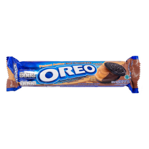 OREO PEANUT BUTTER & CHOCOLATE sausainiai su žemės riešutų sviestu ir šokoladu 137g | Multum