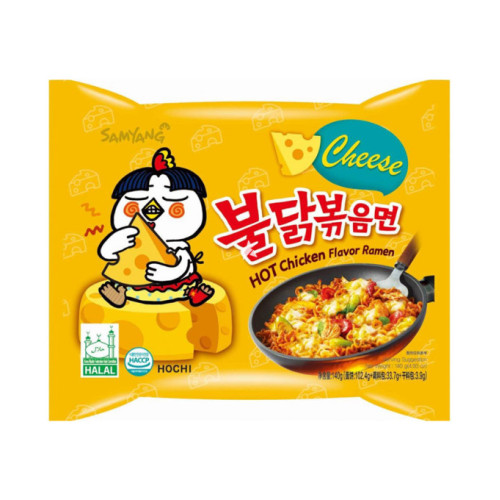 SAM YANG (HOT CHICKEN CHEESE) greitai paruošiami makaronai 140g | Multum