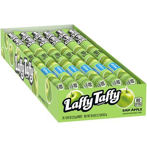 LAFFY TAFFY SOUR APPLE kramtomieji saldainiai su rūgštaus obuolio skoniu 23g | Multum