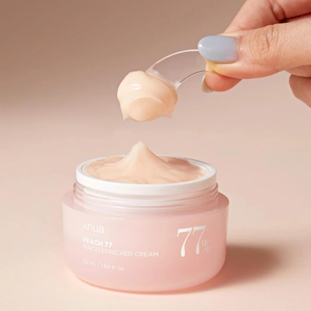 ANUA Peach 77% drėkinamasis kremas veido odai su persikų ekstraktu ir niacinamidu 50ml | Multum